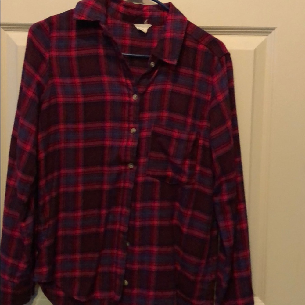 Aeropostal Women’s/Juniors Long Sleeve Plaid Shirt